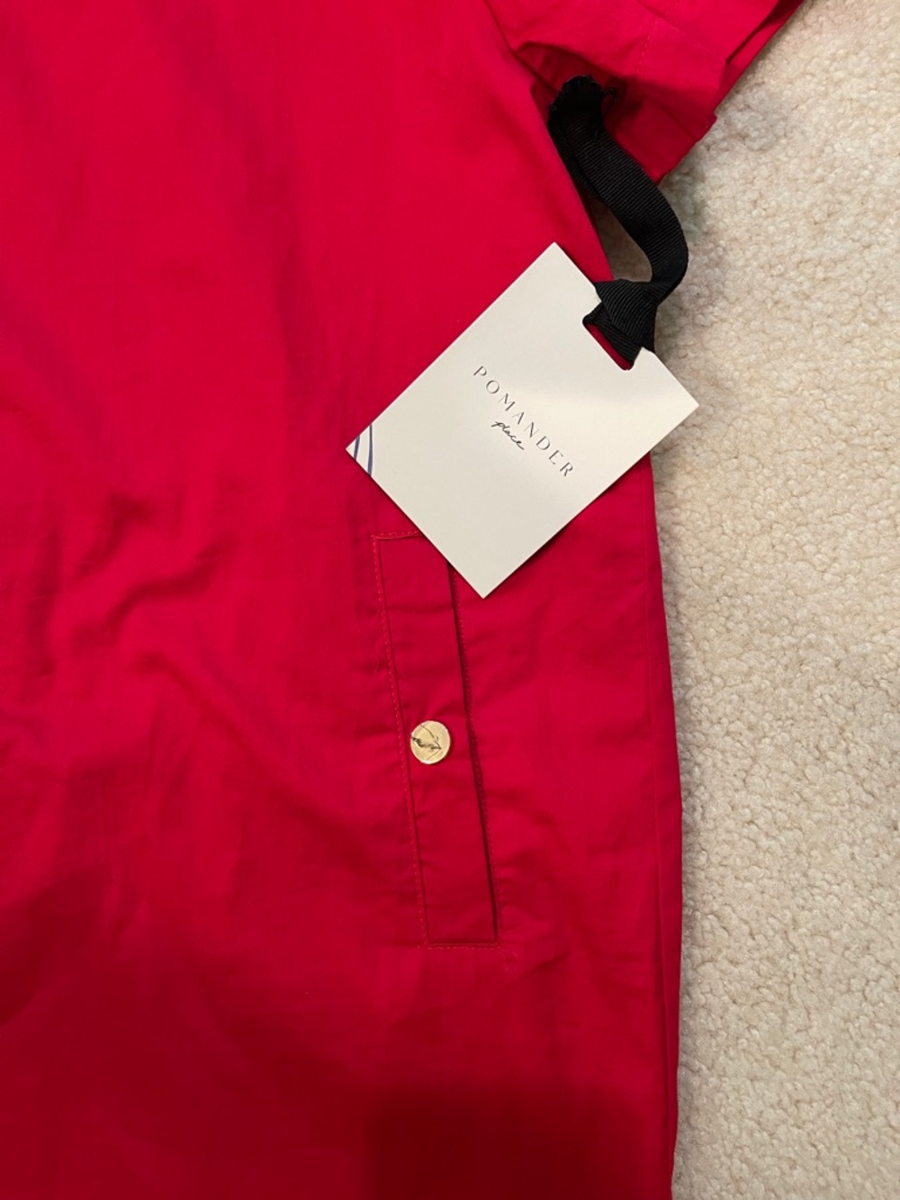NWT Tuckernuck Pomander Place Red Short-Sleeve Button Polo Dress M - Picture 3 of 5
